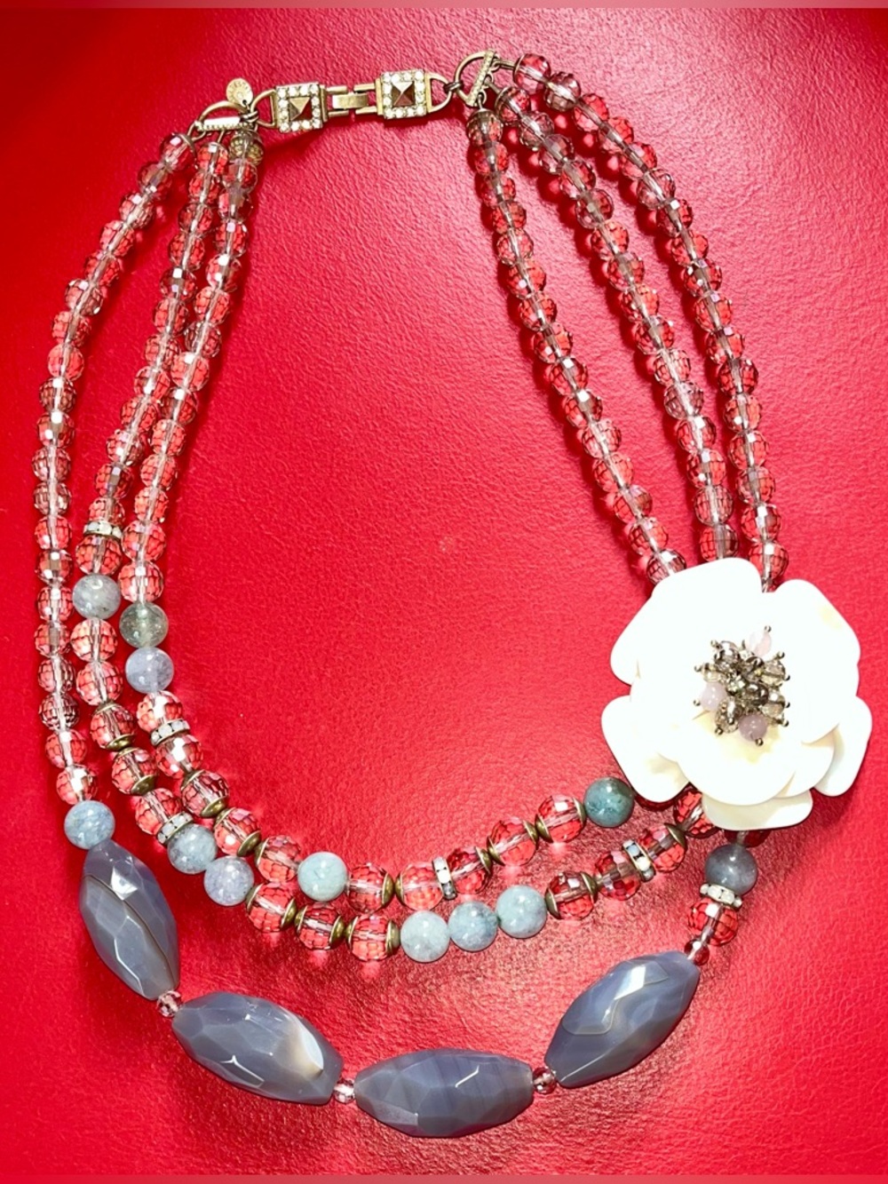 Lydell NYC Necklace: Real Stones Beads, Rhinestones, 24”Neiman  Marcus,$350